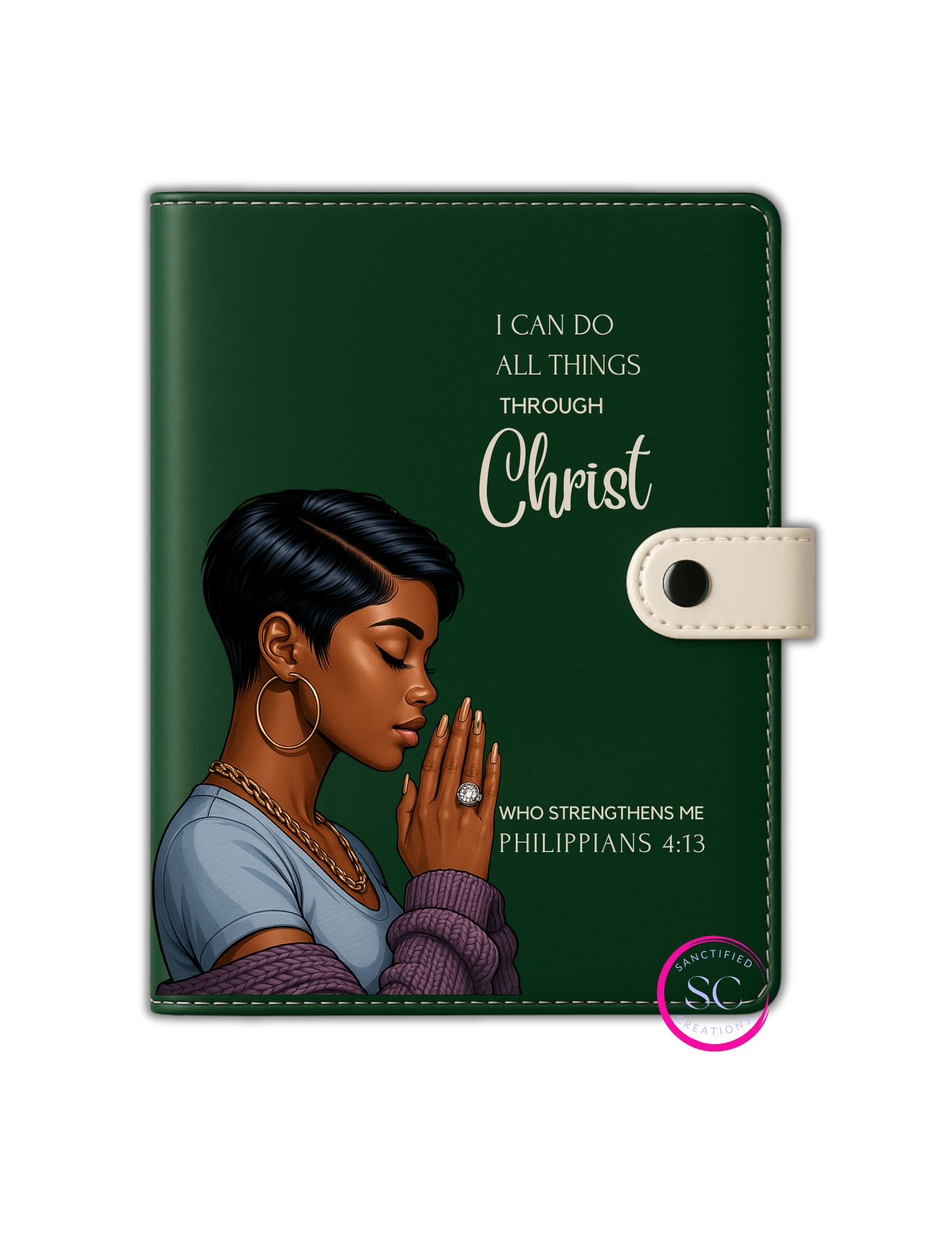 I Can Do All Things A5 Lined Notebook – with UV DTF Decal