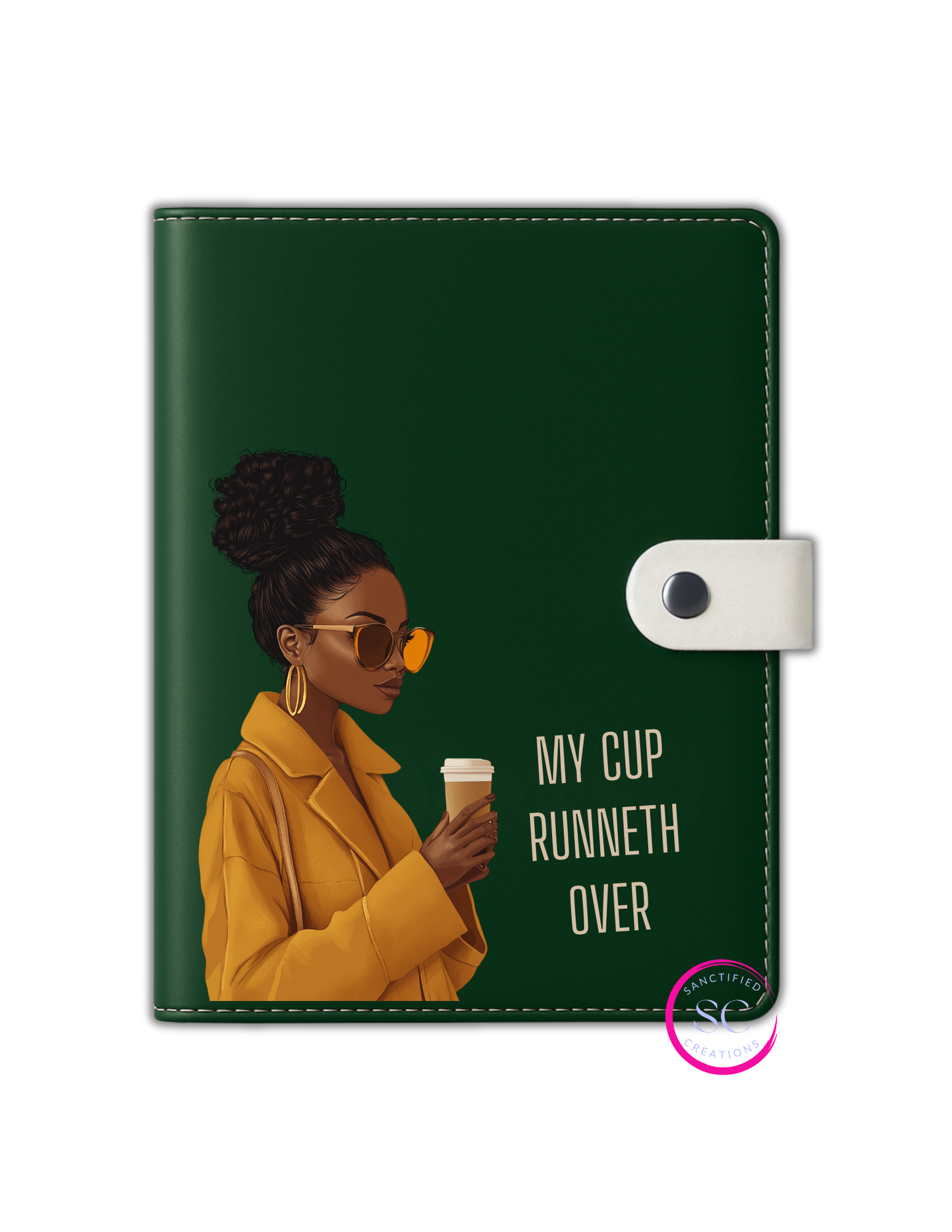 "My Cup Runneth Over" A5 Lined Notebook – with UV DTF Decal