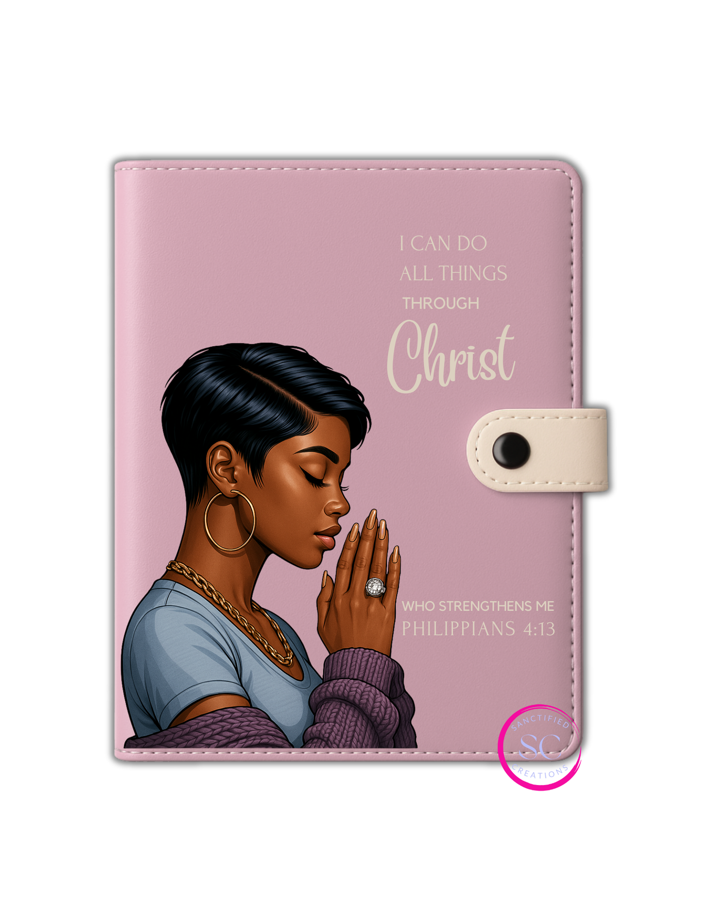 I Can Do All Things A5 Lined Notebook – with UV DTF Decal