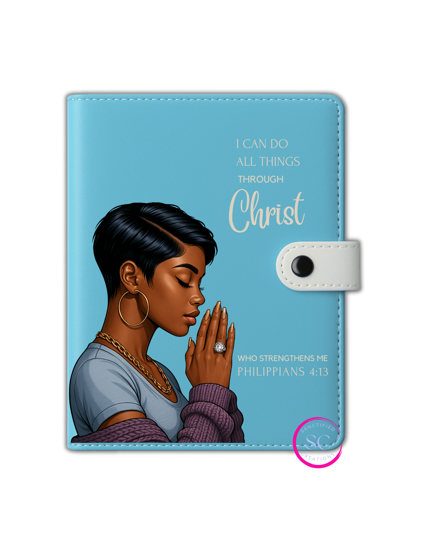 I Can Do All Things A5 Lined Notebook – with UV DTF Decal