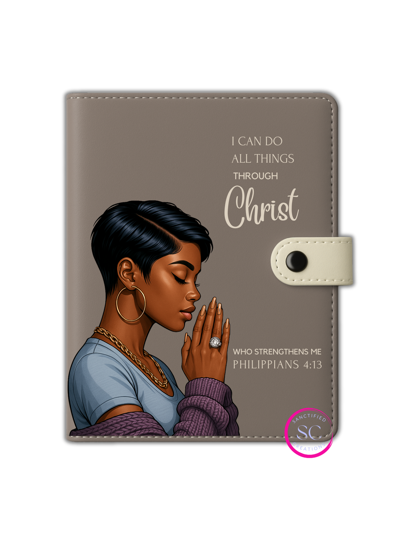 I Can Do All Things A5 Lined Notebook – with UV DTF Decal