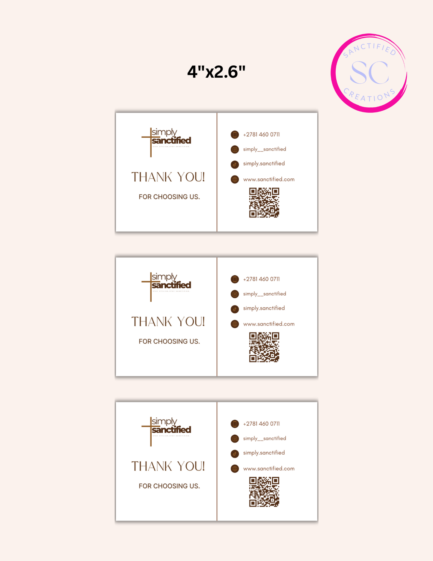Thank You/Business Cards (Set of 20)