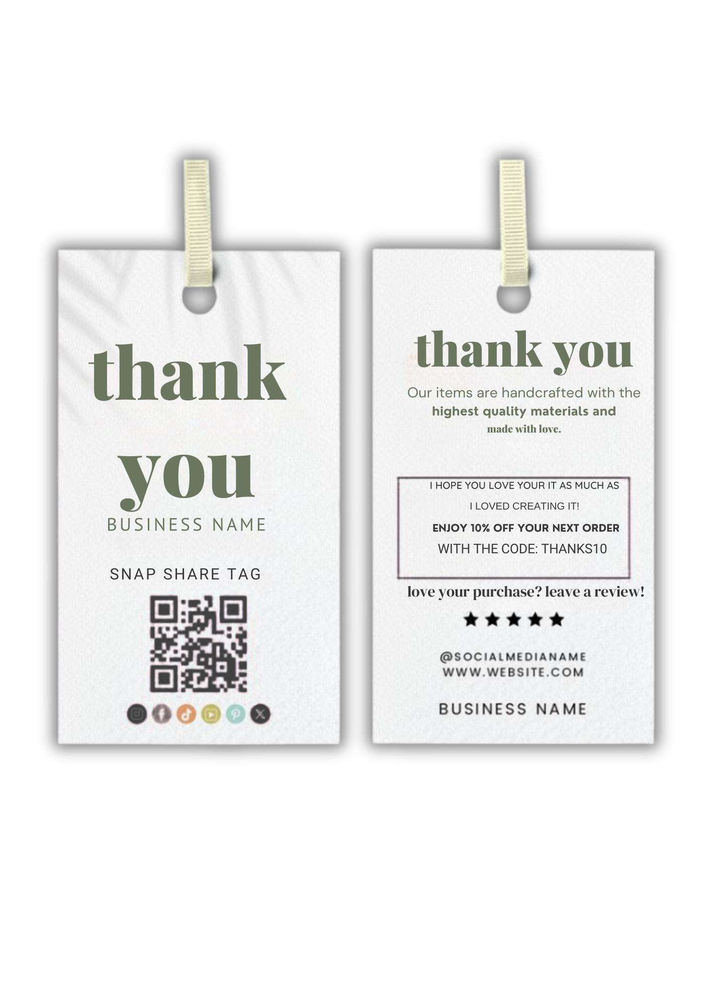 Custom Tags (set of 20)