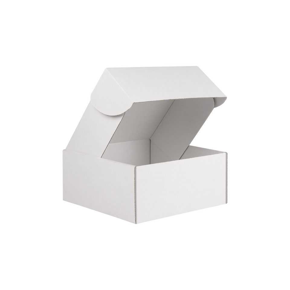 White Square Shipping Box – White Inside (Pack of 10)
